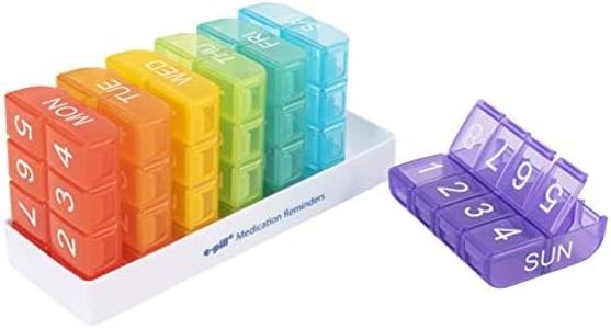 e-Pill Large Weekly Pill Organizer - 7 Day x 8 Compartments per Day – Multicolor