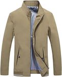 HaoMay Men's Business Casual Full Zip Lightweight Outwear Jackets, Khaki, X-Large