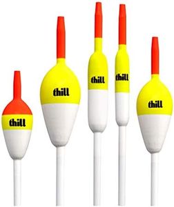 Thill Floats America's Favorite Float Fishing Bobber with Buoyant Balsa Wood Body, Great for All Fish Species, Fishing Gear and Accessories, 5-Pack Assorted, Slip Float