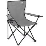 Trail Grey Camping Chair Lightweight Folding Cup Holder Carry Bag 100kg Capacity