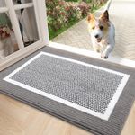 Homaxy Door Mats , 50 X 80 cm, Non Slip Dirt Trapper Mat, Machine Washable Soft Doormats, Super Absorbent Floor Indoor Mats for Front Back Door, Pets and Dogs (Grey)