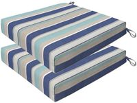 Honeycomb Outdoor Cushion Set 20" x 20", Stripe Blue & Beige Dining Patio Cushions