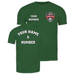 lepni.me Mens Football Shirt with Your Favourite Club Emblem Personalised Name Number Custom Jersey Flag Badge Sport Season (XL Bottle Green Multi Color)