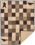 VHC Brands Kettle Grove Crow and Star Cotton Primitive Decor Rod Pocket Pre-Washed Appliqued Throw, 60x50, Patchwork