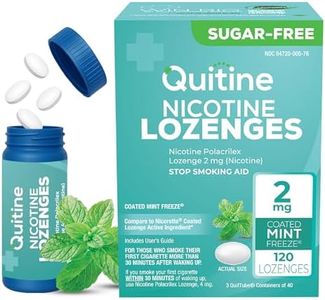 Quitine Nicotine Lozenges 2mg, Mint Flavor, Stop Smoking Aid – Relieve Nicotine Cravings with Effective, Affordable NRT | Long-Lasting Flavor, 120 Count, Smoking Cessation That Works
