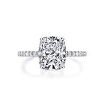 Bo.Dream Cushion Cut 3ct Cubic Zirconia CZ Platinum Plated Sterling Silver Engagement Rings, gemstone, Cubic Zirconia