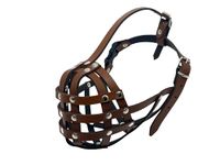 New Light leather Dog Muzzle for Boxer and Other dogs with short snout.