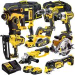 Dewalt 18V Li-Ion 9 Piece Cordless Power Tool Kit with 2 x 5.0Ah Batteries & Charger T4TKIT-924- Monster Power Tool Kit- Combo Kit- 18V Cordless Power Tool Kits- Mega Power Tool- Dewalt kit