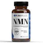 PUREFULLY NMN - 500mg Premium USA-Grade 99.6% Purity & Maximum Potency Nicotinamide Mononucleotide Supplement - NAD+ Booster - Made in Canada (30 capsules)