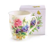 BURTON & BURTON Porcelain Mug Abundant Blooms Holds 16 oz.