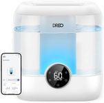 Dreo Smart Humidifiers for Bedroom, 6L Top Fill Supersized Cool Mist Humidifier for Large Room, 60 Hour Runtime, Quiet Ultrasonic Humidifiers for Plants, Baby, Indoor, Home, Night Light, White