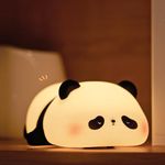 URAQT Panda Night Light for Kids, Rechargeable LED Touch Cute Lamp, 3 Level Dimmable LED Soft Panda Novelty Light, Silicone Squishy Panda Night Lamp for Toddlers Nursery Baby Room (Cute Panda)