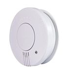 Mercury, SD102P, Smoke Alarm for Home Photoelectric Battery Smoke Alarm Smoke Detector with Large Hush/Test Button, Supplied with Battery And Fixing Kit Fully Certified, White, 1 unit, Matte Finish