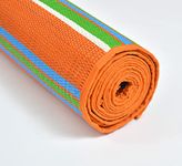 VANDILLE Chatai Mats for Home, Chattai Mat for Sleeping on Floor/Chatai Plastic Mat for Floor, Plastic Mat for Sleeping, Floor Mat Plastic Chatai with Handles, Set of 1, Orange, 3x6 Feet