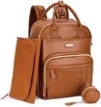 RUVALINO Diaper Bag Backpack, Multifunction Travel Pack Maternity Baby Changing Bags, Large Capacity, Waterproof, Brown