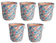 UTKARSH 500 GSM Printed Geo Fabric Plant Grow Bag for Terrace Garden | Colorful Planter Pot Cover for Flowers & Herbs, Indoor & Outdoor Gardening | Multicolor, 8x8 Inch, Pack of 5