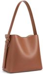 BOSTANTEN Bucket Bag Leather Shoulder Purses for Women Trendy Adjustable Strap, Brown