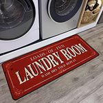 ROMAMIGO Laundry Room Rug Runner Non Slip Laundry Mats Mudroom Runner Farmhouse Kitchen Floor Mat Bathroom Laundry Room Decor Accessories( Red, 20 X 47 inch )