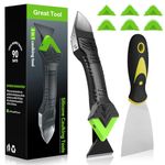 Caulking Tool Kit 3 in 1 with Wallpaper Paint Scraper, Caulk Remover and Silicone Sealant Remover Tool, Stainless Steel Glass Glue Corner Scrapers for Kitchen Bathroom Grout Window Sink Joint Frames