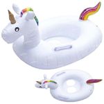 Zest 4 Toyz Pool Party Swimming Rings for Kids Inflatable Ring Unicorn Swim Learning Float Tube for 3+ Years Girls and Boys (White)