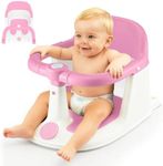 Trintion Baby Bath Seat, Non-Slip Soft Toddler Bath Chair 6 Months Plus with Suction Cups, Ergonomic Baby Bath Support, Grey (Pink, Upgrade)