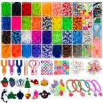 Delycazy 2500+ Loom Bands Kit, 30 Colors Loom Rubber Bands for DIY Refill Bracelet Making Craft Kits, Loom Twist Bands with Storage Case for Party, X-mas Birthday Gift for Kids