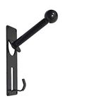 Metal Craft Automobile Open and Full face (Round Black Ball) Helmet and Jacket Hanger, Wall Mount Helmet Hook Black