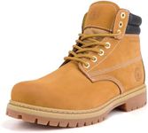 Jacata Men's Water Resistant Leather Work Boot Rubber Sole Construction Oil Resistant Utility Industrial Boots (Size 9.5)