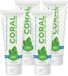 Coral White Nano Silver Mint Toothpaste, Natural Fluoride Free Teeth Whitening Toothpaste, Coral Calcium Nano Silver Infused SLS, Glycierin Free 4 Ounce (4 Pack)