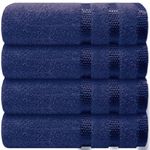 Casabella Deluxe 4 Royal Hand Towels 100% Combed Cotton Super Quality Hand Towels for Kitchen (50X90 CM) 4 Royal Hand Towels Set for Bathroom Hotel Gym