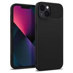 CASEOLOGY by Spigen Vault Back Cover Case for iPhone 13 (TPU | Matte Black | Rugged Sandstone Textured)