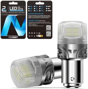 NOVSIGHT 1157 LED Bulbs White, Extremely Bright 7528 BAY15D 2357 Back Up Reverse Light Bulbs Error Free 2057 2397 LED Bulbs for Backup Reverse Parking Tail DRL Turn Signal Lights, Pack of 2