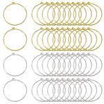 TOAOB 200pcs Wine Glass Charm Rings Silver Tone and Golden Earring Beading Hoop 25mm for Craft Making DIY Jewellery Wine Glass Markers