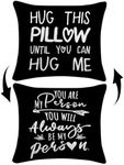 Long Distance Relationships Gifts Reversible Throw Pillow Covers Decor for Home Bedroom,18'' x 18'' Pillow case,Boyfriend Girlfriend Birthday Gifts,Gift Wife,Husband,Wedding Anniversary (black-2)