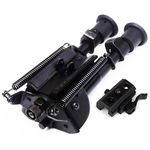 bravovski 6-9 Inch Tactical Hunting Shooting Bipod with QD Adapter Adjustable Height Swivel Model Benchrest Solid Base