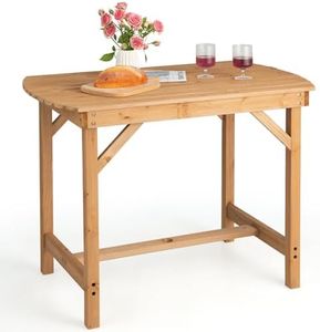 KOMFOTTEU Mesa de Jardín de Madera de Abeto, Mesa de Comedor con Agujero de Sombrilla, Mesa Auxiliar con Carga de 180 kg, Mesa de Centro para 4-6 Personas, 100 x 60 x 75 cm, Natural