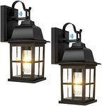 2-Pack Dusk to Dawn Outdoor Wall Lights, Exterior Light Fixtures with Photocell, 100% Anti-Rust Aluminium Outside Black Wall Lanterns, Waterproof Outdoor Wall Sconces for Porch Patio House Garage