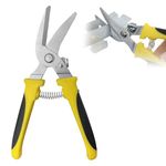 Serplex® 8 Inch Heavy Duty Scissors Heavy Duty Tin Snips with Stainless Steel Blade, Tin Snips for Cutting Metal Sheet, Pruning Scissors Garden Scissors Spring Loaded Labor Saving Working Scissors