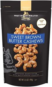 Squirrel Brand Sweet Brown Butter Cashews, 3.5 Ounces Resealable Bag, Gluten Free, Vegetarian