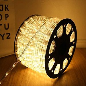 HuiZhen 100 Feet 720 LED Rope Light2-Wire Waterproof Low Voltage Christmas Rope Lights OutdoorIndoor Led String Lights Idear for TreesBridgesEavesBackgroundPoolWedding Use
