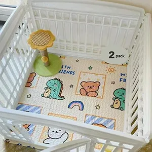 New Upgrade Dog Playpen Mat 2-Pack Crate Mat Puppy Pads, Personalized Dog Crate Pad,[PLAYPEN NOT Included!],Reusable Whelping Playpen Crate Super Absorbing Washable Pet Mattress Pads Pet Training Pads