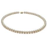 White 6-7mm AA Quality Freshwater Cultured Pearl Necklace-36 in Opera length