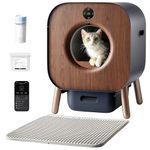 PAWBBY Self Cleaning Litter Box, Automatic Cat Litter Box Self Cleaning for Multi Cats, TUV Certified/Anti-Pinch/Safety Protection/Odor Removal/APP Control Extra Large Litter Box with Mat & Liner