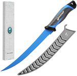 Calamus Fishing Fillet Knife - 9 inch, German G4116 Stainless-Steel Blades with Corrosion Resistant Coating, Non-Slip Handles, Protective Nylon Sheath, Perfect For Fresh Or Saltwater