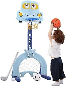 4 en 1 Panier de Basket Enfant-Panier de Basket-Ball Réglable en Hauteur,Anneau de Jeu de Golf pour But de Football Lancer Les Enfants pour Tout-Petits