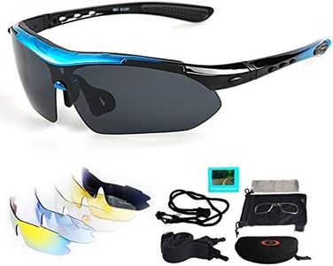 V VILISUN Occhiali da Sole Sportivi Polarizzati Occhiali Ciclismo da Sole con 5 Lenti Intercambiabili, Leggero e UV 400 Protezione per Corsa Guida Trekking Pesca Golf Unisex