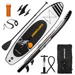 SURFTORRENT Inflatable Stand Up ,Wave Board with SUP Accessories,Inflatable SUP Board for Beginner,Youth ,Black paddle board for Adult