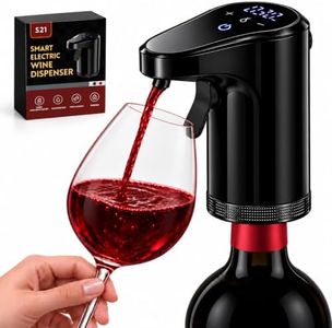 JXAVO Electric Wine Dispenser and Aerator, 1-999 mL Automatic Pourer(Black) | USB-C Rechargeable Pourer, Anti-Drip Valve, 3 Bottle Adapters, Wine Gifts for Women and Men, White Elephant Gifts