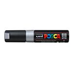 Uniball Posca PC-8K Bold Point Chisel Shaped Paint Marker Pen | Non Toxic & Bleed Proof Ink | For Rocks Painting, Fabric, Wood, Canvas, Ceramic, Scrapbooking, DIY Crafts | Silver Ink, Pack of 1