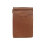 Piel Leather Bi-Fold Money Clip, Saddle, One Size